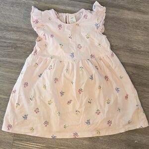 H&M Light Pink Kids Dress with Floral Accents